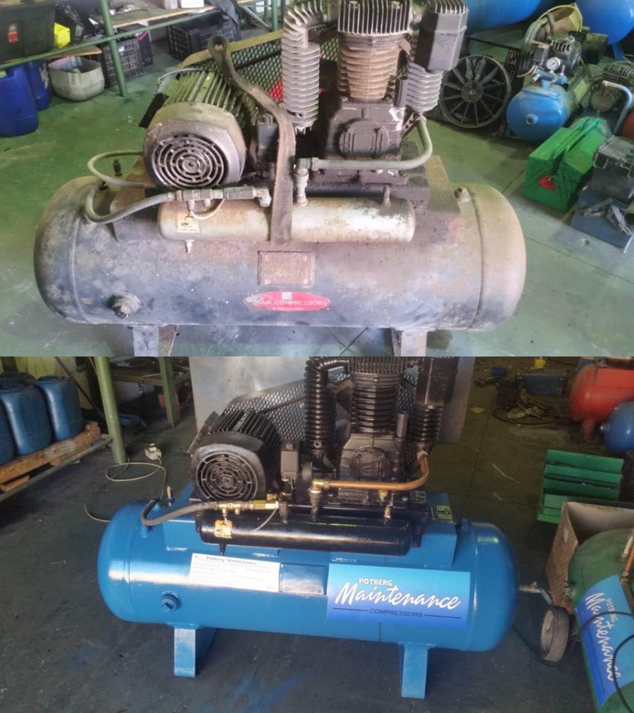 Before and After Service with maintenance on compressor.